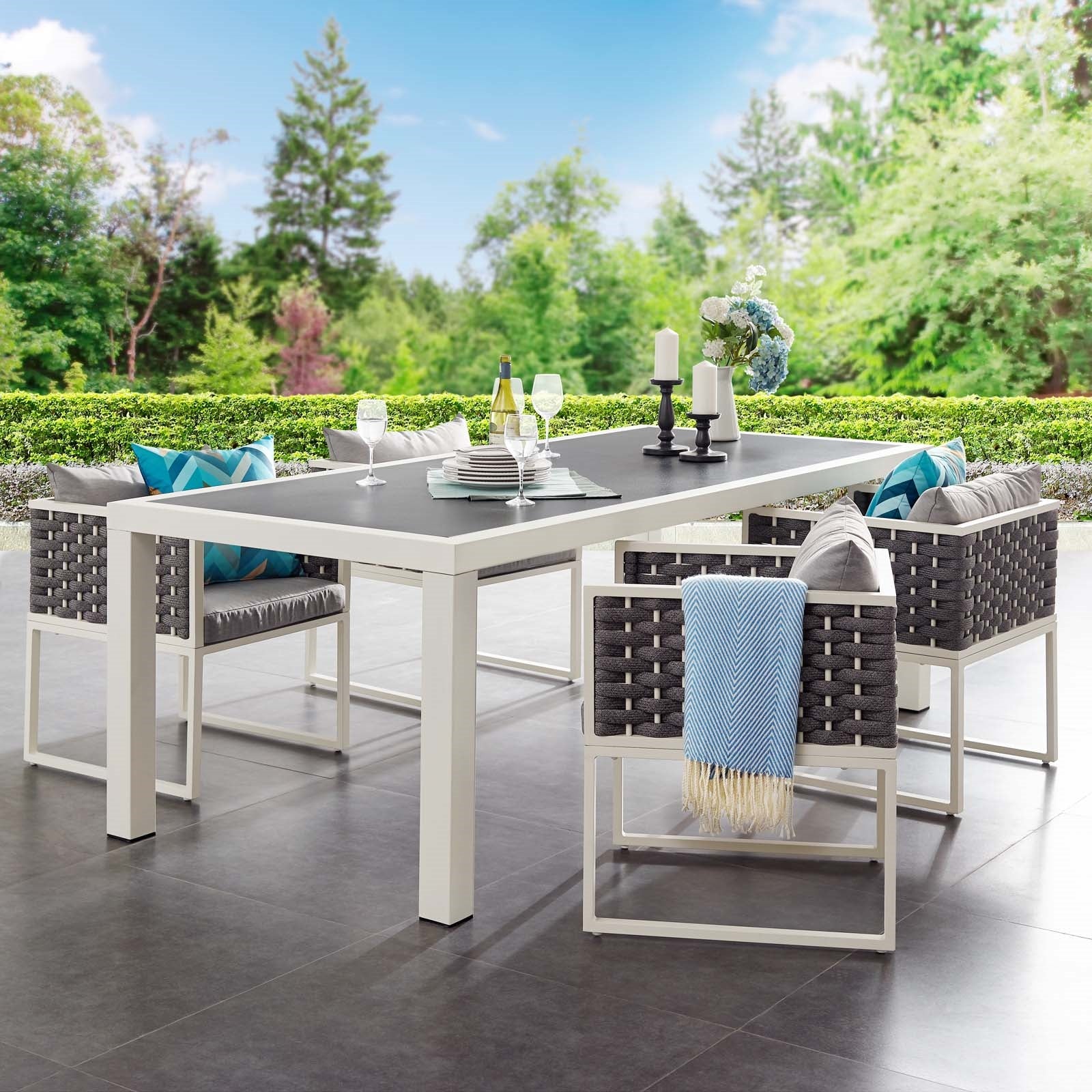Mason 90.5" Outdoor Patio Aluminum Dining Table